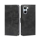For Realme 10 4G Calf Texture Buckle Flip Leather Phone Case(Black) - 1