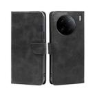 For vivo X90 Pro+ Calf Texture Buckle Flip Leather Phone Case(Black) - 1