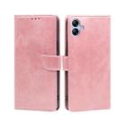 For Samsung Galaxy A04e 4G Calf Texture Buckle Flip Leather Phone Case(Rose Gold) - 1