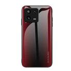 For Xiaomi 13 Texture Gradient Glass TPU Phone Case(Red) - 1