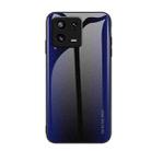 For Xiaomi 13 Texture Gradient Glass TPU Phone Case(Dark Blue) - 1