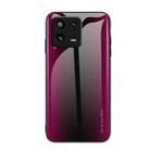 For Xiaomi 13 Texture Gradient Glass TPU Phone Case(Rose Red) - 1