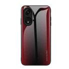 For OPPO A1 Pro Texture Gradient Glass TPU Phone Case(Red) - 1