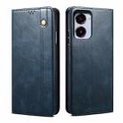For Realme 10 4G Oil Wax Crazy Horse Texture Leather Phone Case(Blue) - 1