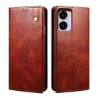 For Realme 10 4G Oil Wax Crazy Horse Texture Leather Phone Case(Brown) - 1