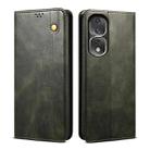 For Honor 80 Pro Oil Wax Crazy Horse Texture Leather Phone Case(Green) - 1