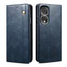 For Honor 80 Pro Oil Wax Crazy Horse Texture Leather Phone Case(Blue) - 1