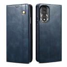 For Honor 80 Oil Wax Crazy Horse Texture Leather Phone Case(Blue) - 1