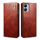 For Samsung Galaxy A04e Oil Wax Crazy Horse Texture Leather Phone Case(Brown) - 1