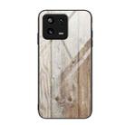 For Xiaomi 13 Wood Grain Glass TPU Phone Case(Grey) - 1