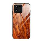 For Xiaomi 13 Wood Grain Glass TPU Phone Case(Light Brown) - 1