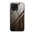For Xiaomi 13 Pro Wood Grain Glass TPU Phone Case(Black) - 1