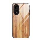 For OPPO A1 Pro Wood Grain Glass TPU Phone Case(Yellow) - 1