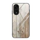 For OPPO A1 Pro Wood Grain Glass TPU Phone Case(Grey) - 1