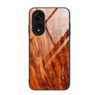For OPPO A1 Pro Wood Grain Glass TPU Phone Case(Light Brown) - 1