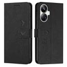 For Realme 10 Pro+ Skin Feel Heart Embossed Leather Phone Case(Black) - 1