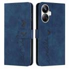 For Realme 10 Pro+ Skin Feel Heart Embossed Leather Phone Case(Blue) - 1