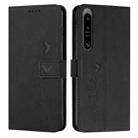 For Sony Xperia 1 IV Skin Feel Heart Embossed Leather Phone Case(Black) - 1