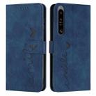 For Sony Xperia 1 IV Skin Feel Heart Embossed Leather Phone Case(Blue) - 1