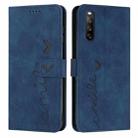 For Sony Xperia 10 IV Skin Feel Heart Embossed Leather Phone Case(Blue) - 1