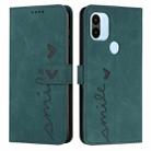 For Xiaomi Redmi A1+ Skin Feel Heart Embossed Leather Phone Case(Green) - 1