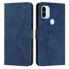 For Xiaomi Redmi A1+ Skin Feel Heart Embossed Leather Phone Case(Blue) - 1