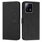 For Xiaomi 13 Pro Skin Feel Heart Embossed Leather Phone Case(Black) - 1