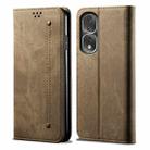 For Honor 80 Pro Denim Texture Leather Phone Case(Khaki) - 1