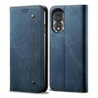 For Honor 80 Denim Texture Leather Phone Case(Blue) - 1