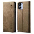 For Samsung Galaxy A04e Denim Texture Leather Phone Case(Khaki) - 1