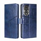 For Honor 80 Geometric Stitching Horizontal Flip Leather Phone Case(Blue) - 1