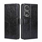 For Honor 80 Pro Geometric Stitching Horizontal Flip Leather Phone Case(Black) - 1