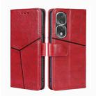 For Honor 80 Pro Geometric Stitching Horizontal Flip Leather Phone Case(Red) - 1