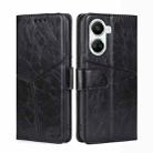 For Huawei nova 10 SE Geometric Stitching Horizontal Flip Leather Phone Case(Black) - 1