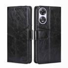 For OPPO A58 5G Geometric Stitching Horizontal Flip Leather Phone Case(Black) - 1