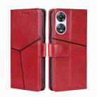 For OPPO A58 5G Geometric Stitching Horizontal Flip Leather Phone Case(Red) - 1