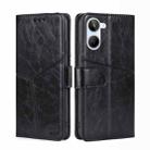 For Realme 10 4G Geometric Stitching Horizontal Flip Leather Phone Case(Black) - 1