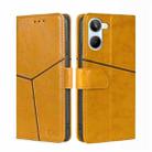 For Realme 10 4G Geometric Stitching Horizontal Flip Leather Phone Case(Yellow) - 1