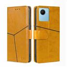 For Realme C30s Geometric Stitching Horizontal Flip Leather Phone Case(Yellow) - 1
