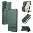 For Honor 80 Pro AZNS Magnetic Calf Texture Leather Phone Case(Dark Green) - 1