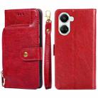 For Huawei nova 10 SE Zipper Bag Leather Phone Case(Red) - 1