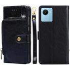 For Realme C30s Zipper Bag Leather Phone Case(Black) - 1