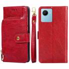 For Realme C30s Zipper Bag Leather Phone Case(Red) - 1