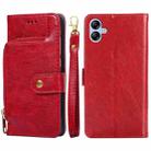 For Samsung Galaxy A04e 4G Zipper Bag Leather Phone Case(Red) - 1