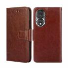 For Honor 80 Crystal Texture Leather Phone Case(Brown) - 1