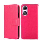 For OPPO A58 5G Crystal Texture Leather Phone Case(Rose Red) - 1