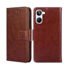 For Realme 10 4G Crystal Texture Leather Phone Case(Brown) - 1