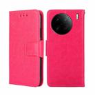 For vivo X90 Pro+ Crystal Texture Leather Phone Case(Rose Red) - 1