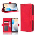 For Tecno Pop 6 BE7 Skin Feel Calf Texture Card Slots Leather Phone Case(Red) - 1
