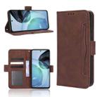 For Motorola Moto G72 4G Skin Feel Calf Texture Card Slots Leather Phone Case(Brown) - 1